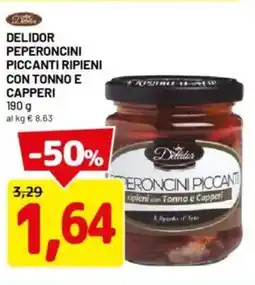 DPiù Delidor peperoncini piccanti ripieni con tonno e capperi offerta