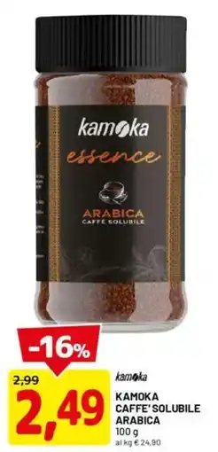 DPiù Kamoka caffe' solubile arabica offerta