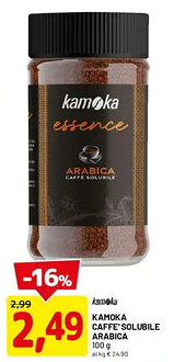 DPiù Kamoka caffe' solubile arabica offerta