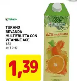 DPiù Tukano bevanda multifrutta con vitamine ace offerta