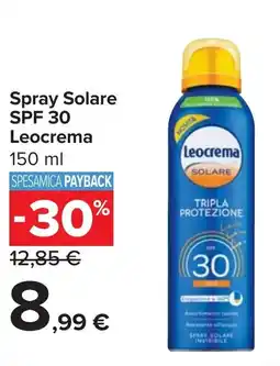 Carrefour Spray Solare SPF 30 Leocrema offerta