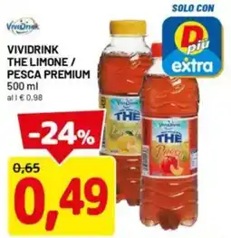 DPiù Vividrink the limone / pesca premium offerta