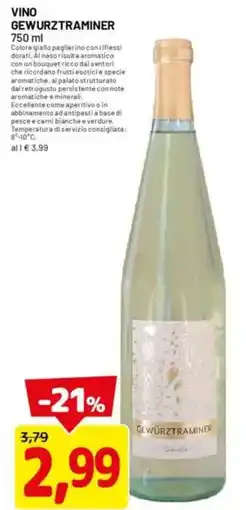 DPiù VINO GEWURZTRAMINER offerta