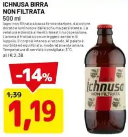 DPiù Ichnusa birra non filtrata offerta