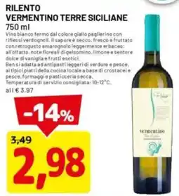 DPiù Rilento vermentino terre siciliane offerta