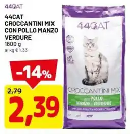 DPiù 44cat croccantini mix con pollo, manzo verdure offerta