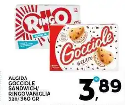 Extra Supermercati Algida gocciole sandwich/ ringo vaniglia offerta