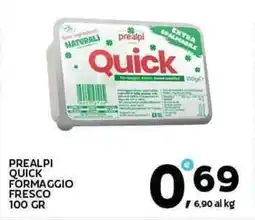 Extra Supermercati Prealpi quick formaggio fresco offerta