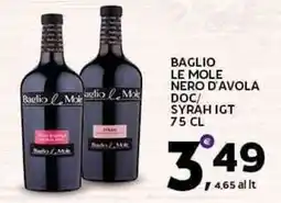 Extra Supermercati Baglio le mole nero d'avola doc/ syrah igt offerta
