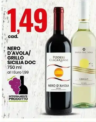 Eurospin Nero d' avola/ grillo sicilia doc offerta
