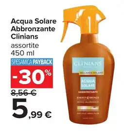 Carrefour Acqua Solare Abbronzante Clinians offerta