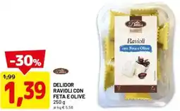 DPiù Delidor ravioli con feta e olive offerta