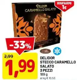 DPiù DELIDOR Stecco caramello salato 3 pezzi offerta