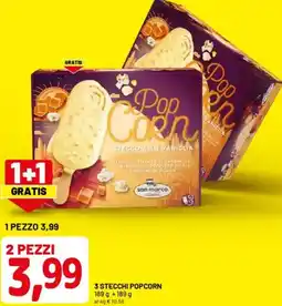 DPiù 3 stecchi popcorn 2 pezzi offerta