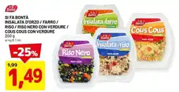 DPiù Si fa bontà insalata d'orzo farro riso riso nero con verdure cous cous con verdure offerta