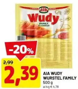 DPiù Aia wudy wurstel family offerta
