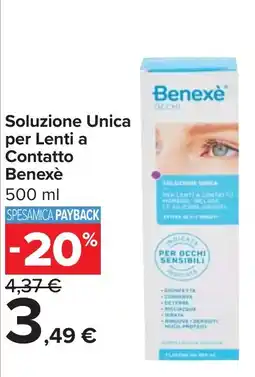 Carrefour Soluzione Unica per Lenti a Contatto Benexè offerta