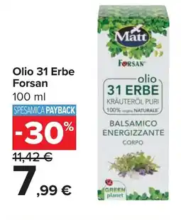 Carrefour Olio 31 Erbe Forsan offerta