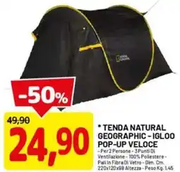 DPiù Tenda natural geographic-igloo pop-up veloce offerta