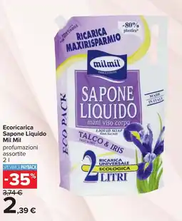 Carrefour Ecoricarica Sapone Liquido Mil Mil offerta