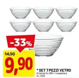 DPiù Set 7 pezzi vetro offerta