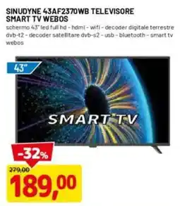 DPiù Sinudyne 43af2370wb televisore SMART TV WEB OS offerta