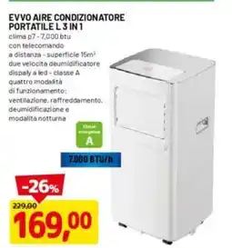 DPiù Evvo aire condizionatore portatile l 3 in 1 offerta