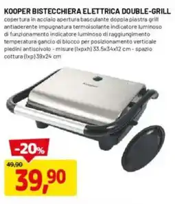DPiù Kooper bistecchiera elettrica double-grill offerta