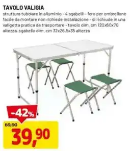 DPiù Tavolo valigia offerta