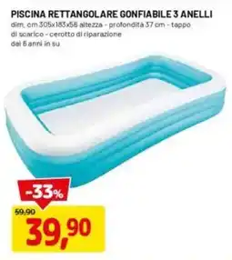 DPiù Piscina rettangolare gonfiabile 3 anelli offerta