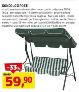 DPiù DONDOLO 3 POSTI offerta