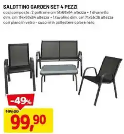 DPiù Salottino garden set 4 pezzi offerta