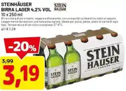 DPiù Steinhäuser birra lager 4,2% offerta