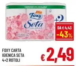 A&O Foxy carta igienica seta 4+2 rotoli offerta