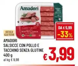 A&O Amadori salsicce con pollo e tacchino senza glutine offerta