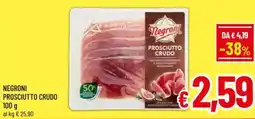 A&O Negroni prosciutto crudo offerta