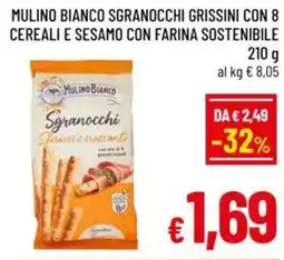A&O Mulino bianco sgranocchi grissini con 8 cereali e sesamo con farina sostenibile offerta