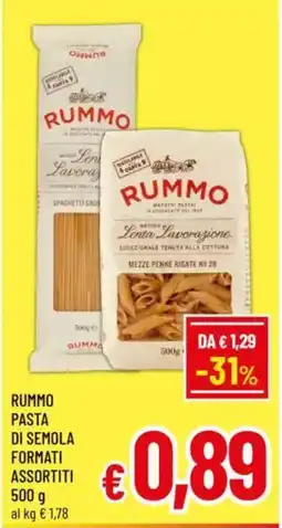A&O Rummo pasta di semola formati assortiti offerta