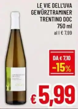 A&O Le vie dell'uva gewürztraminer trentino DOC offerta