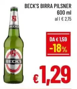 A&O Beck's birra pilsner offerta