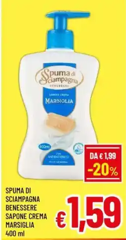 A&O Spuma di sciampagna benessere sapone crema marsiglia offerta