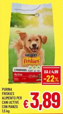 A&O Purina friskies alimento per cani active con manzo offerta