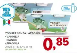 Todis SOLOSANO Yogurt senza lattosio - vaniglia - bianco - fragola offerta