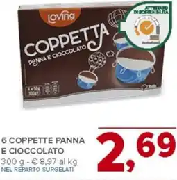 Todis 6 coppette panna e cioccolato offerta