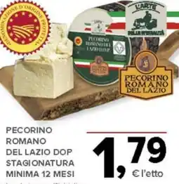 Todis Pecorino romano del lazio dop stagionatura minima 12 mesi offerta