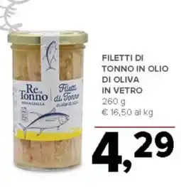 Todis Filetti di tonno in olio di oliva in vetro offerta