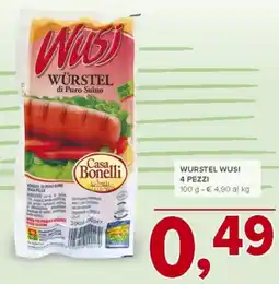 Todis Würstel wusi 4 pezzi offerta
