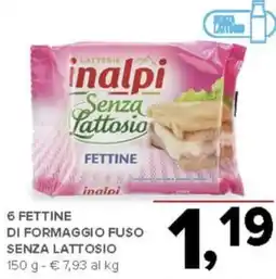 Todis 6 fettine di formaggio fuso senza lattosio offerta
