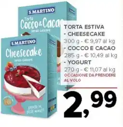 Todis S.MARTINO Torta estiva - cheesecake - cocco e cacao - yogurt offerta