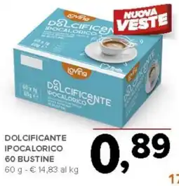 Todis Dolcificante ipocalorico 60 bustine LOVING offerta